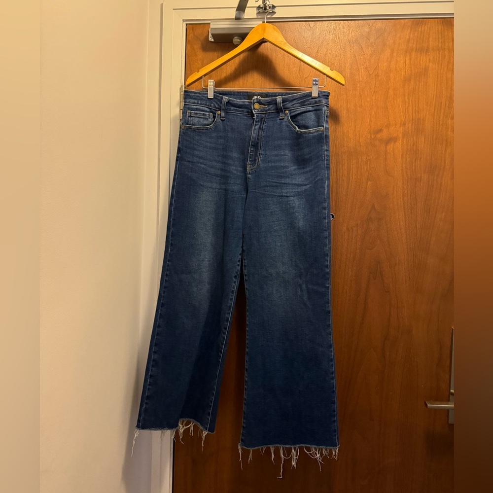 JBD Dark Wide Leg Denim Distressed Bottom